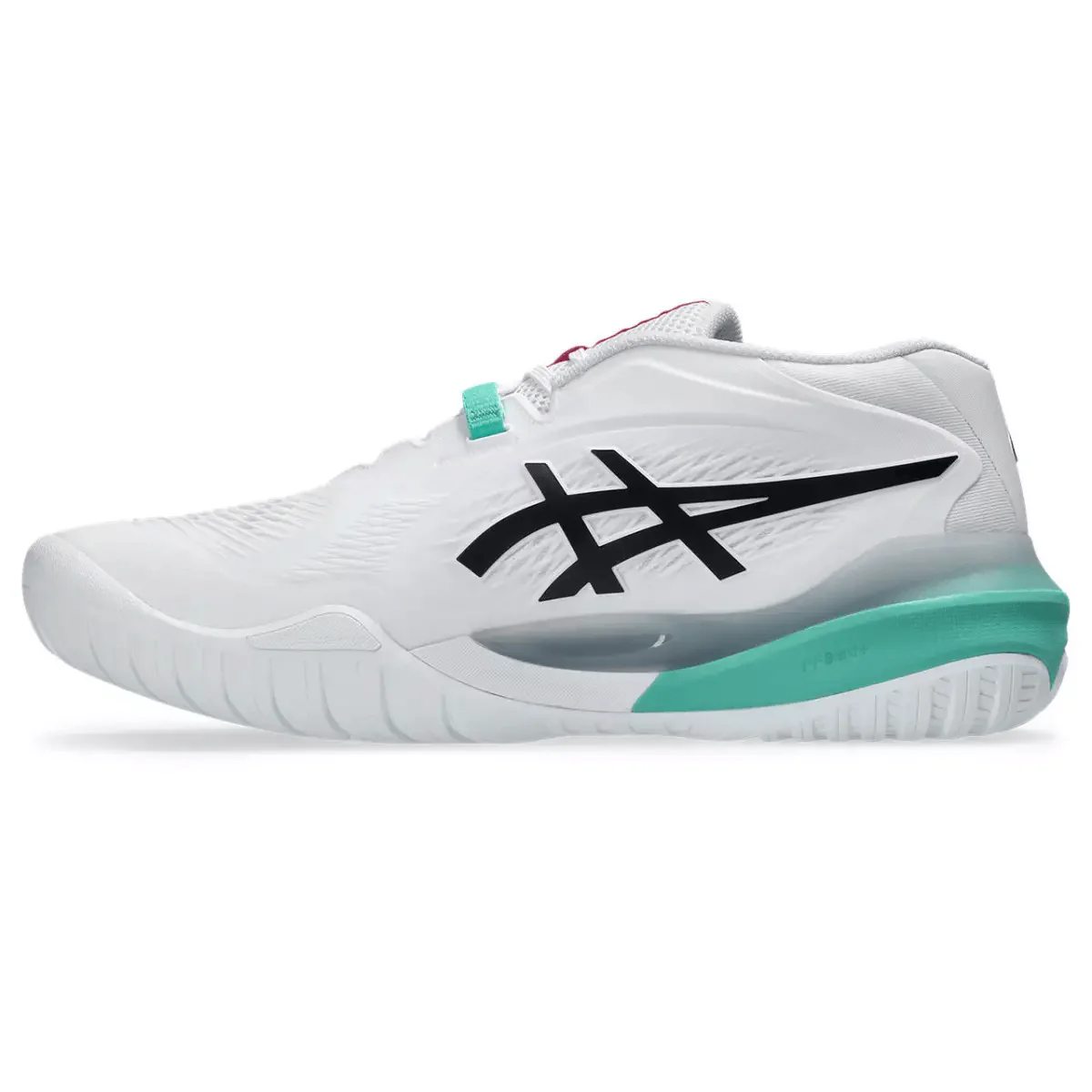 CHAUSSURES ASICS GEL RESOLUTION X WHITE /AURORA GREEN TOUTE SURFACE - Image 3