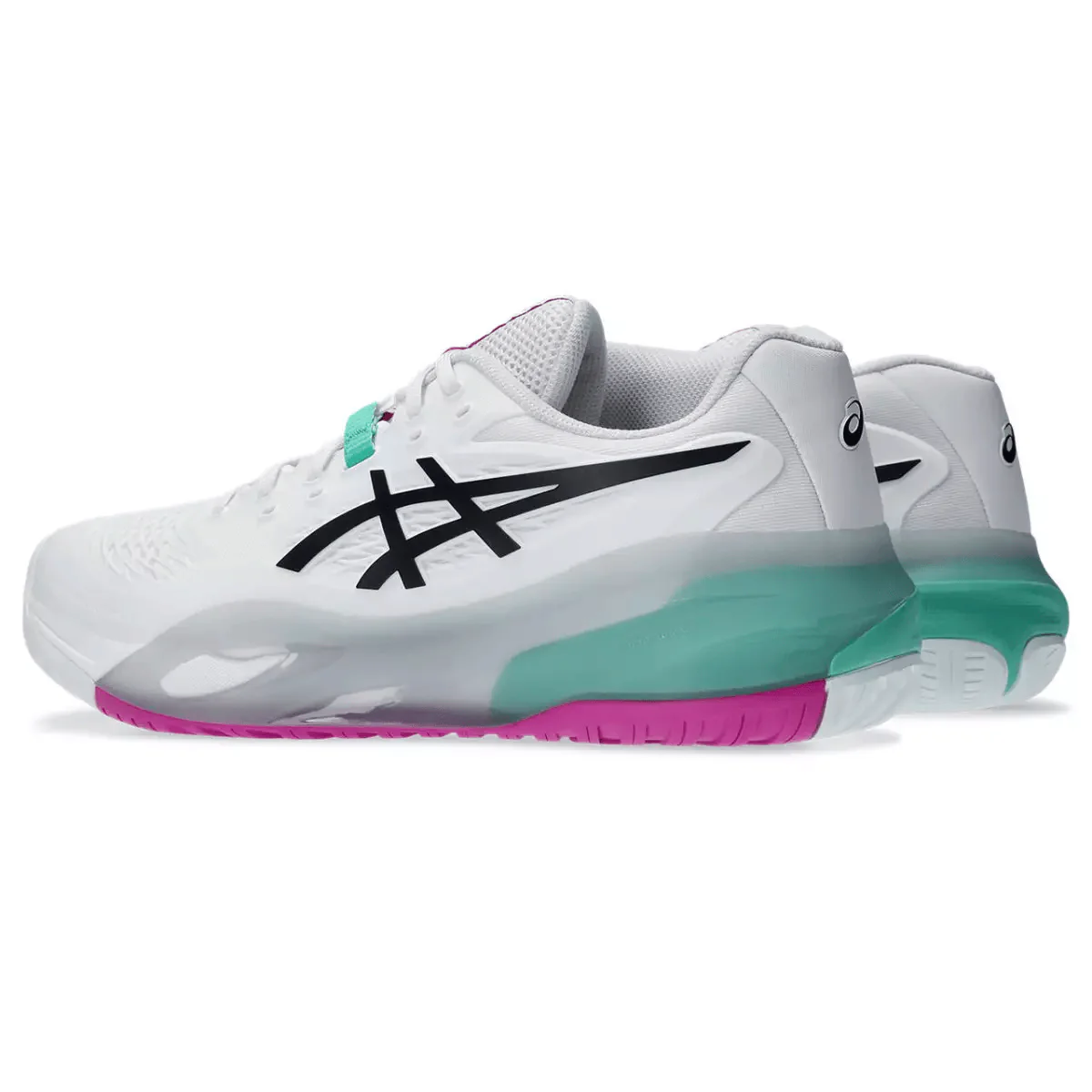 CHAUSSURES ASICS GEL RESOLUTION X WHITE /AURORA GREEN TOUTE SURFACE - Image 4