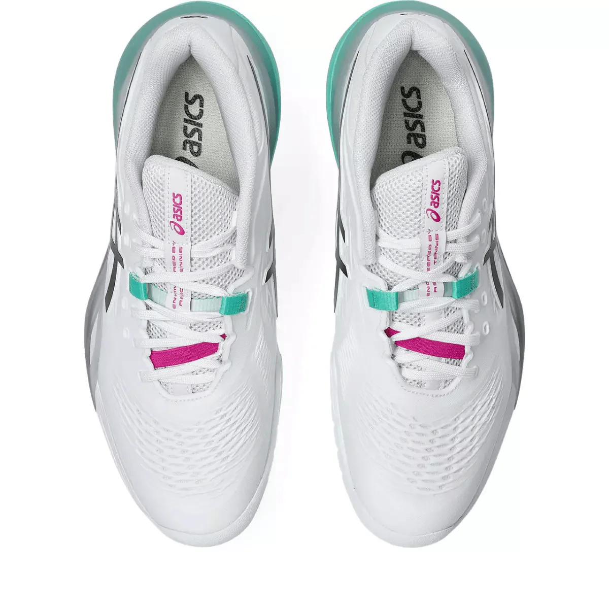CHAUSSURES ASICS GEL RESOLUTION X WHITE /AURORA GREEN TOUTE SURFACE - Image 6