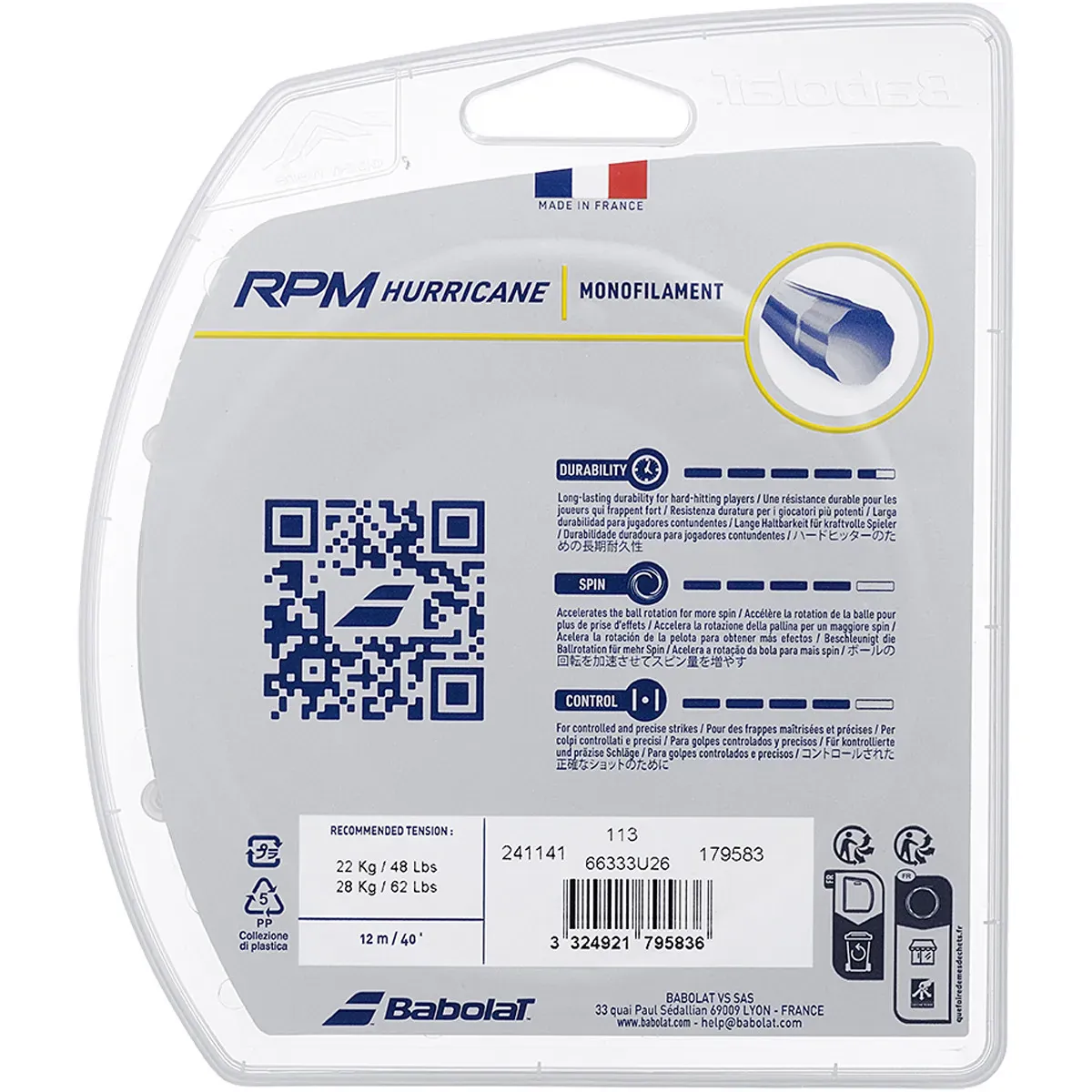 (Atelier) CORDAGE BABOLAT RPM HURRICANE (12M) - Image 2