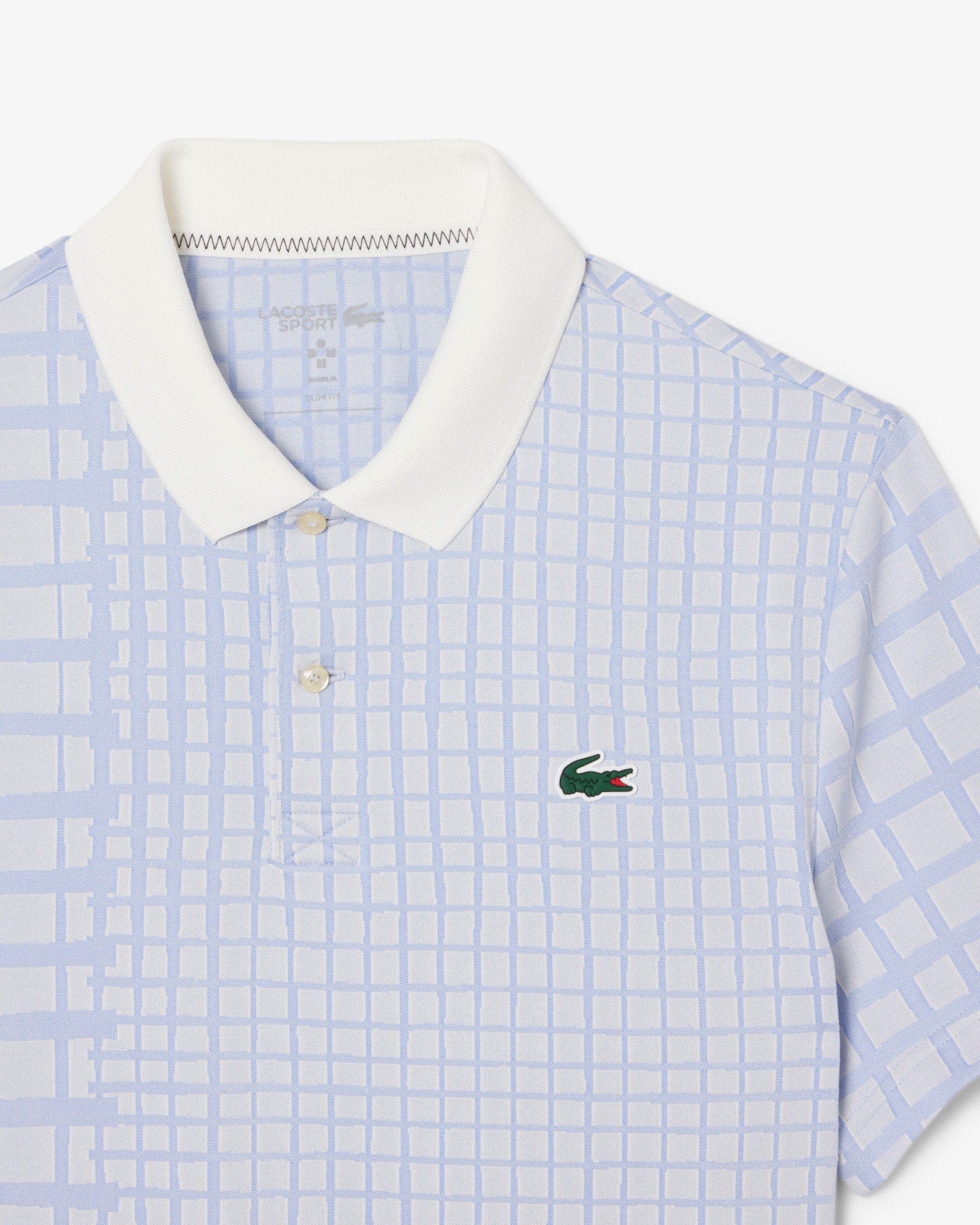 POLO LACOSTE X DANIIL MEDVEDEV CARREAUX BLANC/BLEU - Image 3