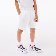 SHORT JUNIOR BLANC LACOSTE TENNIS EN TAFFETAS DIAMANTÉ - Image 4