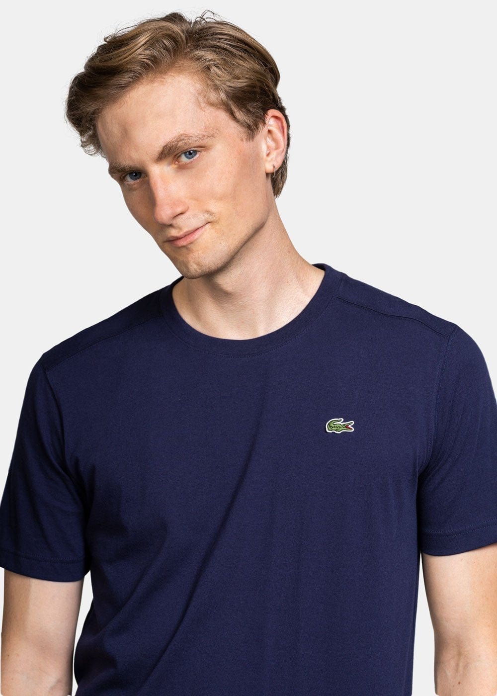 T-SHIRT Ă COL ROND LACOSTE TENNIS EN COTON MĂLANGĂ RESPIRANT - Image 3