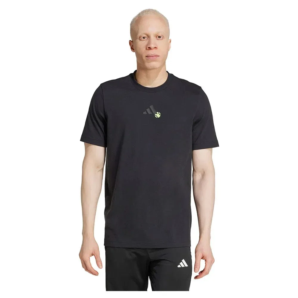 T-SHIRT ADIDAS HOMMES TENNIS JEU GRAPHIC NOIR