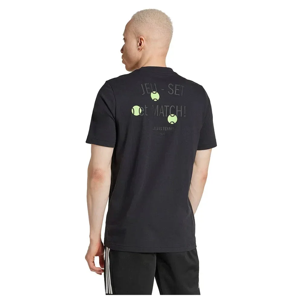 T-SHIRT ADIDAS HOMMES TENNIS JEU GRAPHIC NOIR - Image 2