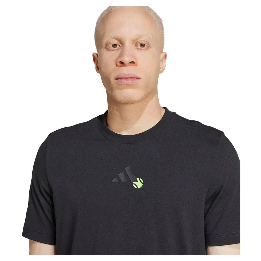 T-SHIRT ADIDAS HOMMES TENNIS JEU GRAPHIC NOIR - Image 4