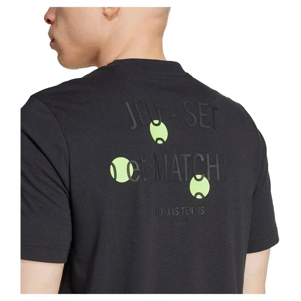 T-SHIRT ADIDAS HOMMES TENNIS JEU GRAPHIC NOIR - Image 5